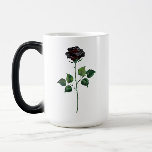 Mug Magic Fleur rose noire (Gauche)