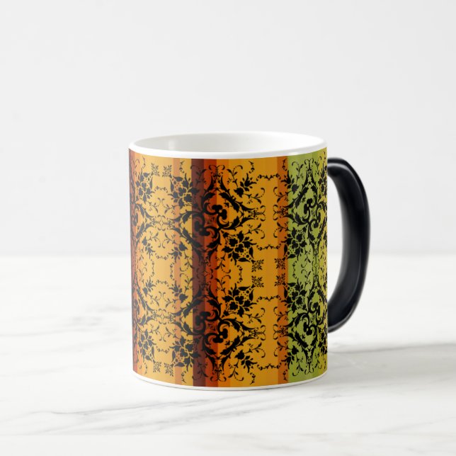 Mug Magic Fleur vintage : Floral Silhouette Motif (Devant droit)