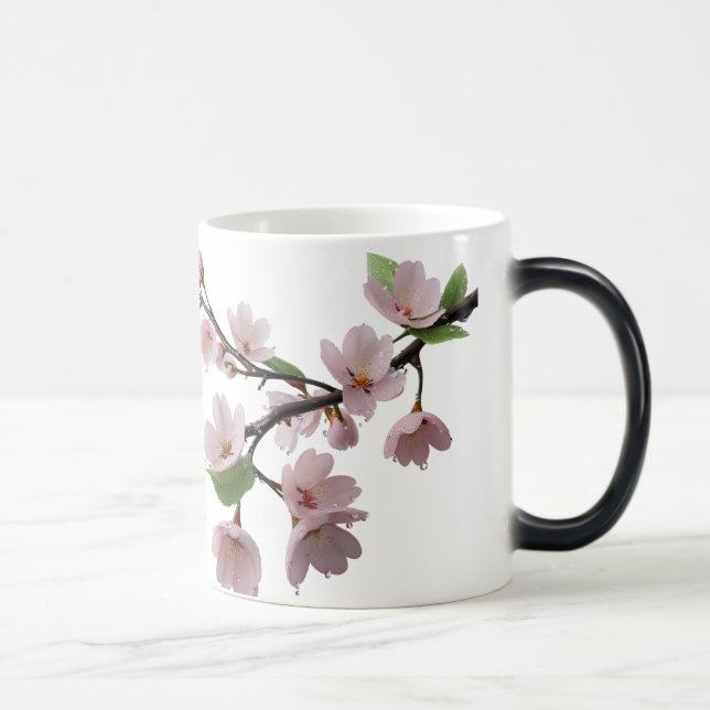 Mug Magic Fleurs dans la pluie - Élégante fleur de cerisier (Droite)