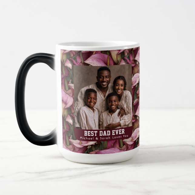 Mug Magic Fleurs de lys calla Photo de papa et fils (Gauche)