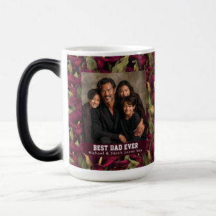 Mug Magic Fleurs de lys calla rétro Photo de beau-père en cé