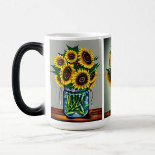 Mug Magic Fleurs de soleil générées par Ai dans les vases
