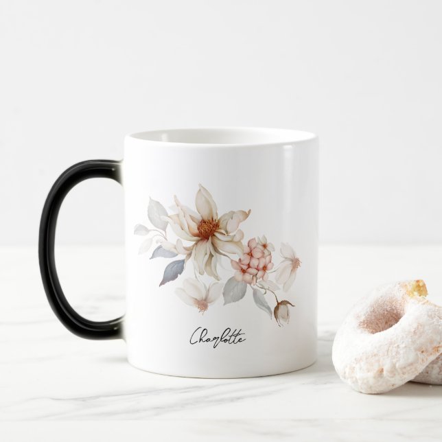 Mug Magic Floral élégant et intemporel (Avec donut)