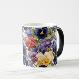 Mug Magic Floral Pansy coloré Fleur sans joint