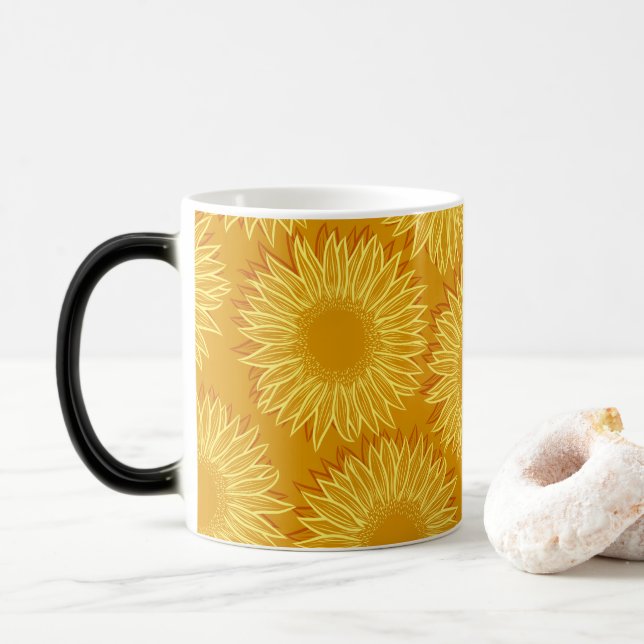 Mug Magic Flore Rustique Tournesol Feu à main (Avec donut)