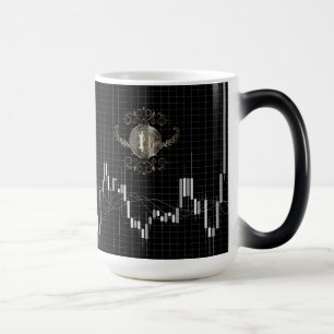 Mug Magic Forex Chandlestico Graphique Avec Pièce Bitcoin Or