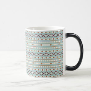 Mug Magic Formes Aztec Motif Rpt Crème Rusts Turquoise-Bleu