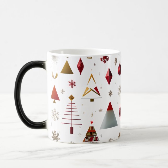 Mug Magic Formes de Noël graphiques abstraites modernes  (Gauche)