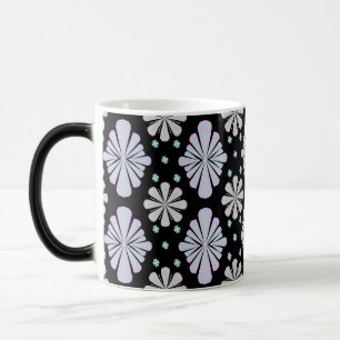 Mug Magic Formes florales pastel sur fond noir