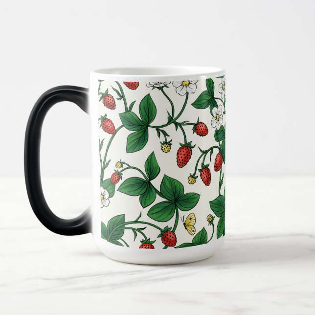 Mug Magic Fraises sauvages rouge/jaune/vert/blanc cassé (Gauche)