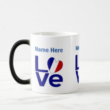 French Blue LOVE Gearr Drapeau Personnalisé