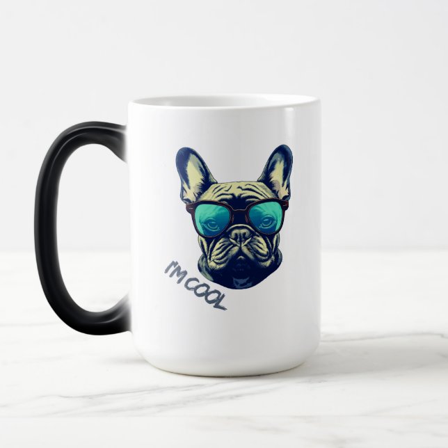 Mug Magic French Bulldog cool en lunettes de soleil (Gauche)