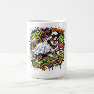 Mug Magic Funny American Shepherd Ghost Skateboard Halloween