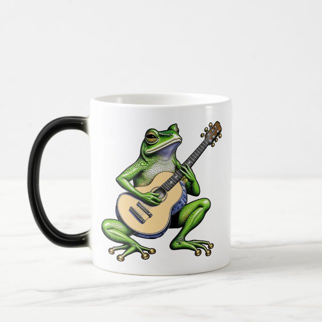 Mug Magic Funny Frog Jouer de la guitare Personnalisée (Gauche)