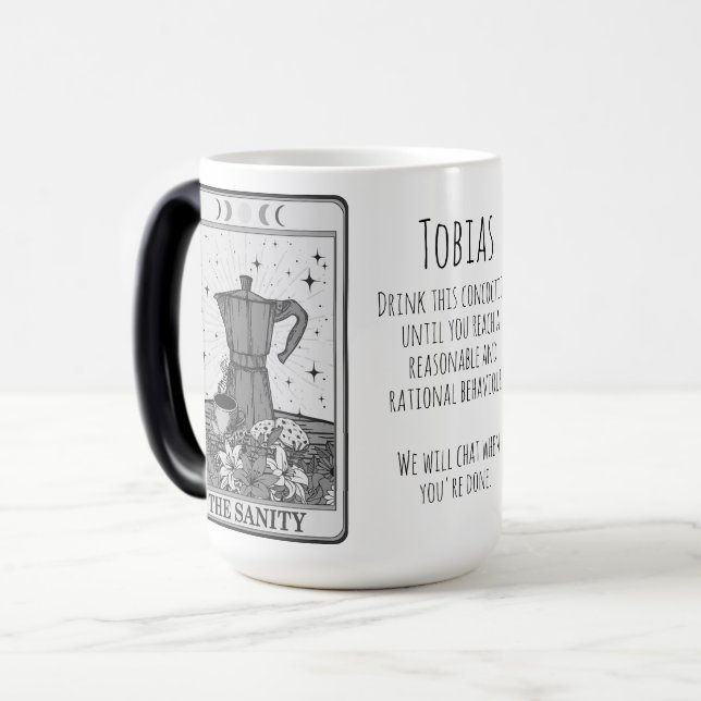 Mug Magic Funny Tarot Sanity Card Café (Devant gauche)