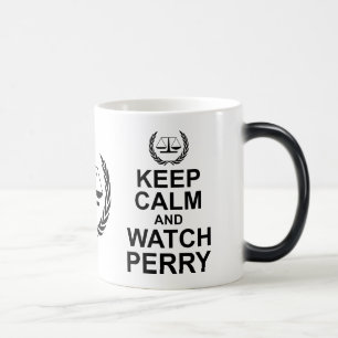 Mug Magic Gardez le calme et observez Perry Humour légal