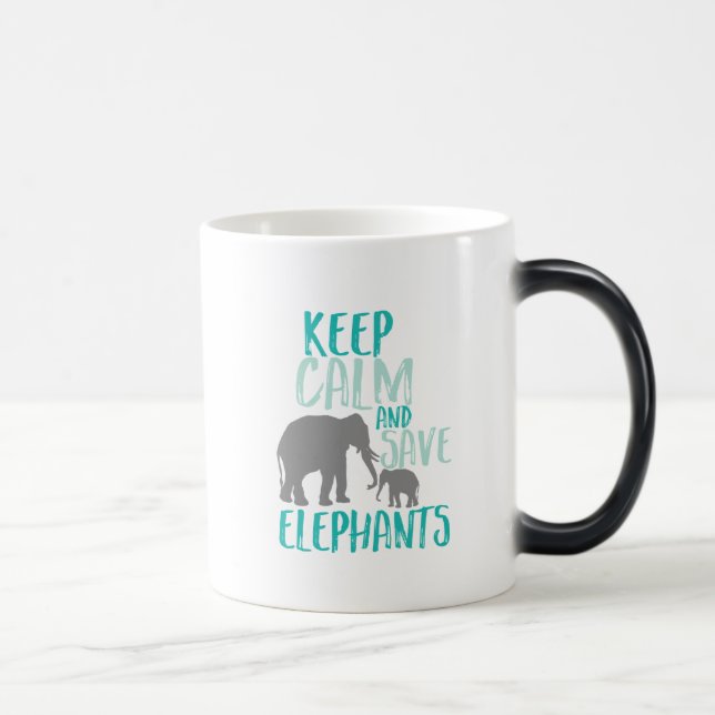 Mug Magic Gardez le calme et sauvez les éléphants Activiste  (Droite)