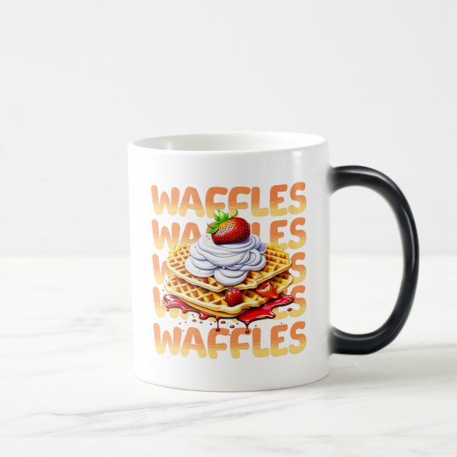 Mug Magic gaufres couvertes de fraises Personnalisées (Droite)
