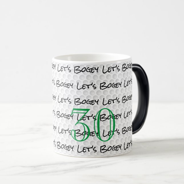Mug Magic Golfing Anniversaire ÂGE LET'S BOGEY Golf Ball Fun (Devant droit)