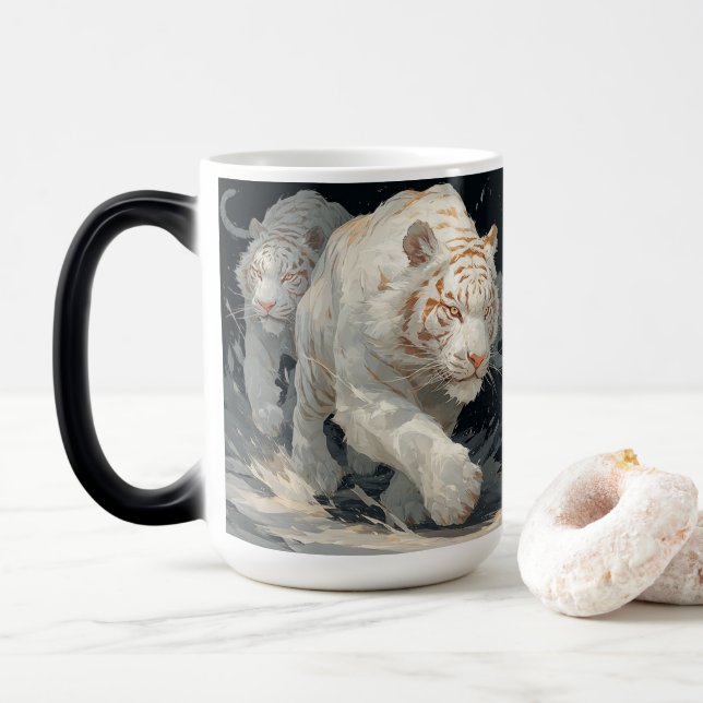 Mug Magic Grâce Férocé – Tigres Blancs (Avec donut)