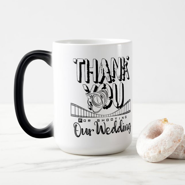Mug Magic Gracias por fotografiar nuestra boda (Avec donut)