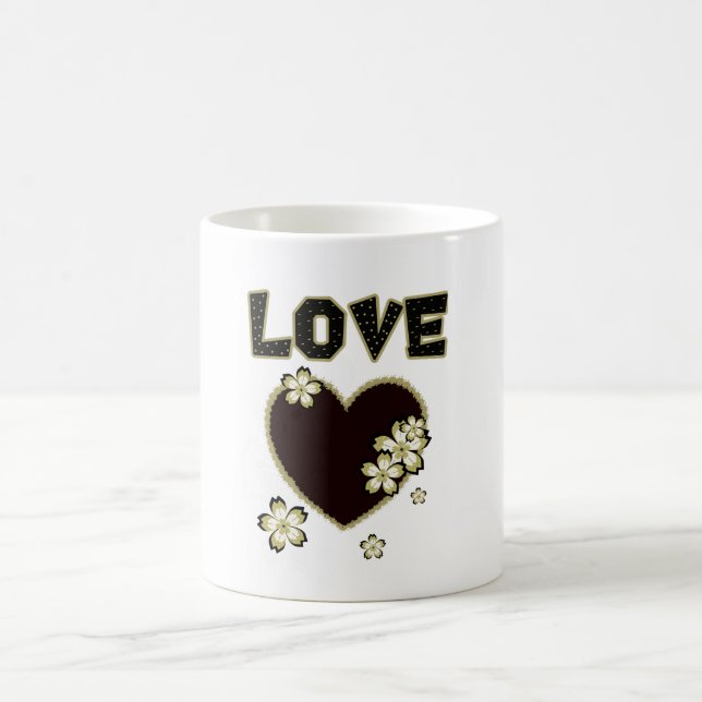 Mug Magic Grand coeur avec fleurs (Centre)