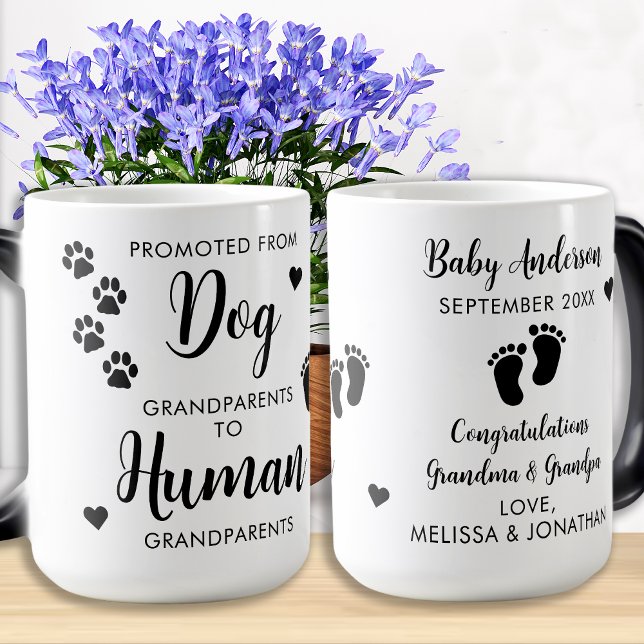 Mug Magic Grand-parents promus Custom Chien Baby Faire-part (Créateur téléchargé)
