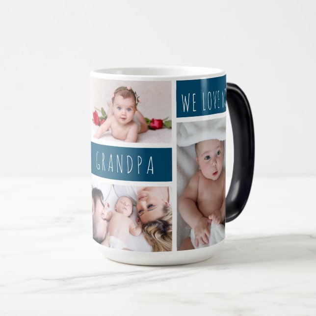 Mug Magic Grand-père We Love You Photo Collage (Devant droit)