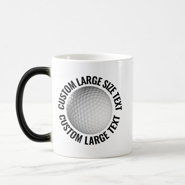 Mug Magic Grand texte et balle de golf 325ml Personnalisable (Gauche)