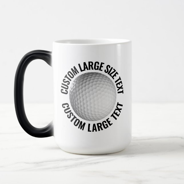 Mug Magic Grand texte et balle de golf 450ml Personnalisable (Gauche)