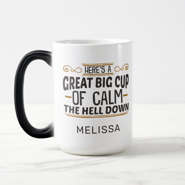 Mug Magic Grande Coupe du calme L'enfer en bas de l'Humour (Gauche)