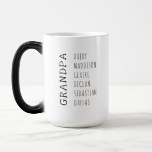 Mug Magic Grandkids moderne Noms Cadeau personnalisé pour gr