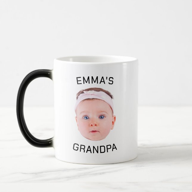 Mug Magic Grandpa Boug cadeau, Personnalisé Visage bébé, Cad (Gauche)