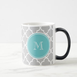 Mug Magic Gray Quatrefoil Pattern