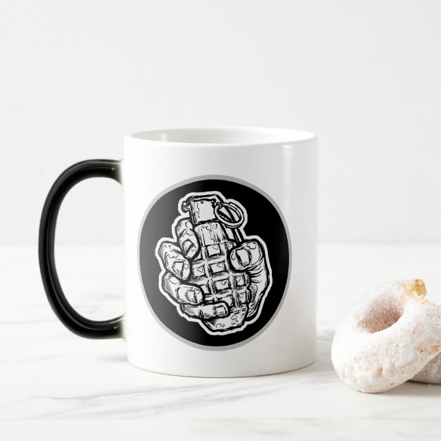 Mug Magic Grenade À La Main En Style Bande Dessinée (Avec donut)