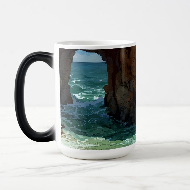 Mug Magic Grotte pixel art sur la plage  (Gauche)