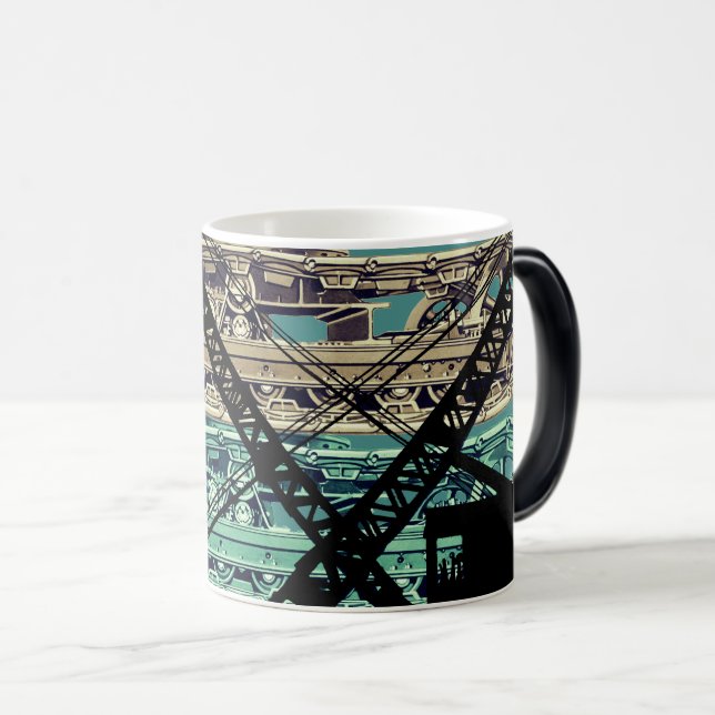 Mug Magic Grue à chenilles et grue (Devant droit)