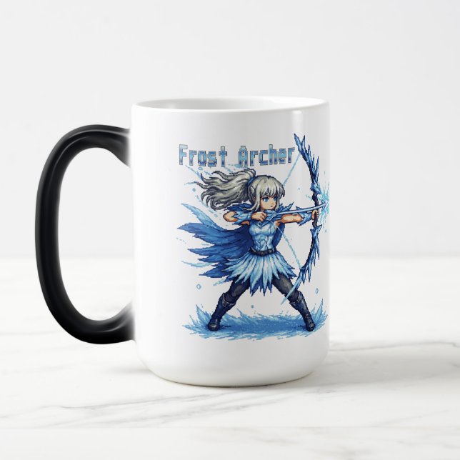 Mug Magic Guerrière Archère de Givre en Pixel Art Rétro (Gauche)