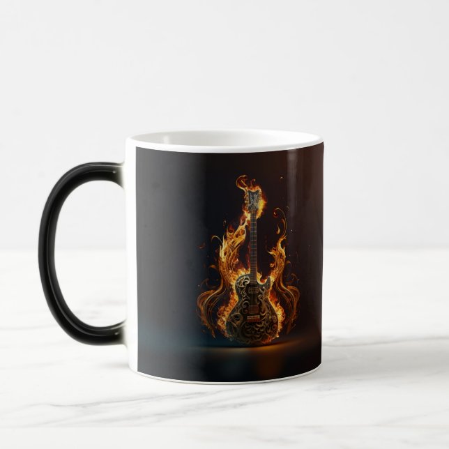 Mug Magic Guitare électrique en feu (Gauche)