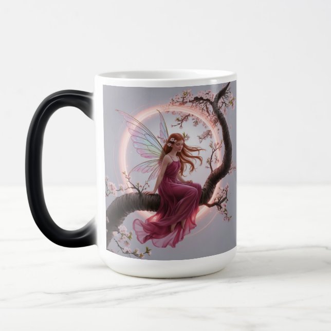 Mug Magic Hada mágica entre flores de cerezo – Ilustración d (Gauche)