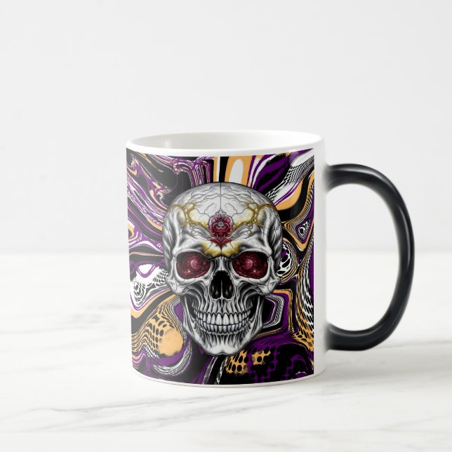 Mug Magic Halloween au crâne de sucre pourpre et noir (Droite)