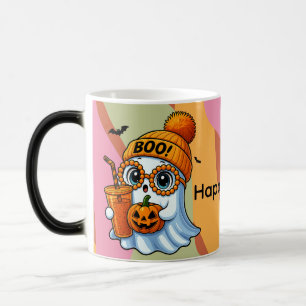 Mug Magic Halloween Mignon Fantôme Automne Rose Orange