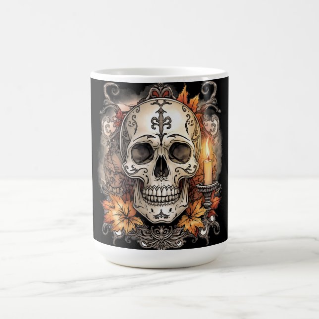 Mug Magic Halloween, motif crâne, Calavera à la bougie (Centre)