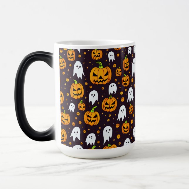 Mug Magic Halloween : Sourires Éffrayants et amis Citrouille (Gauche)