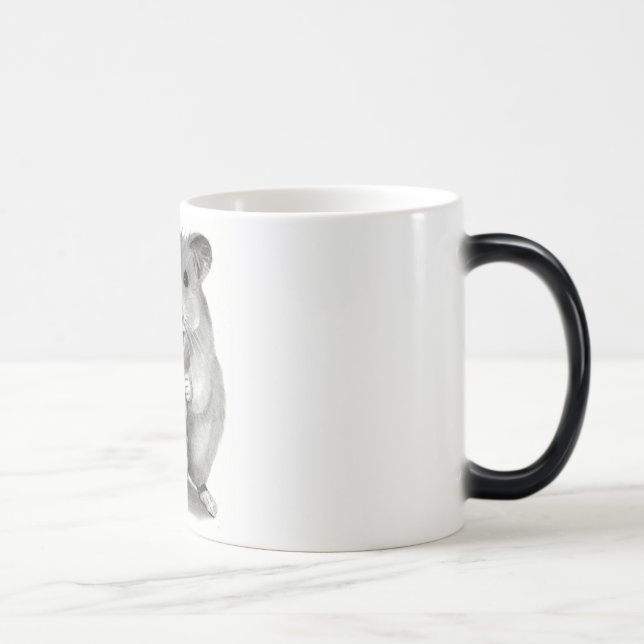 MUG MAGIC HAMSTER AVEC L'ARACHIDE, ART DE CRAYON (Droite)