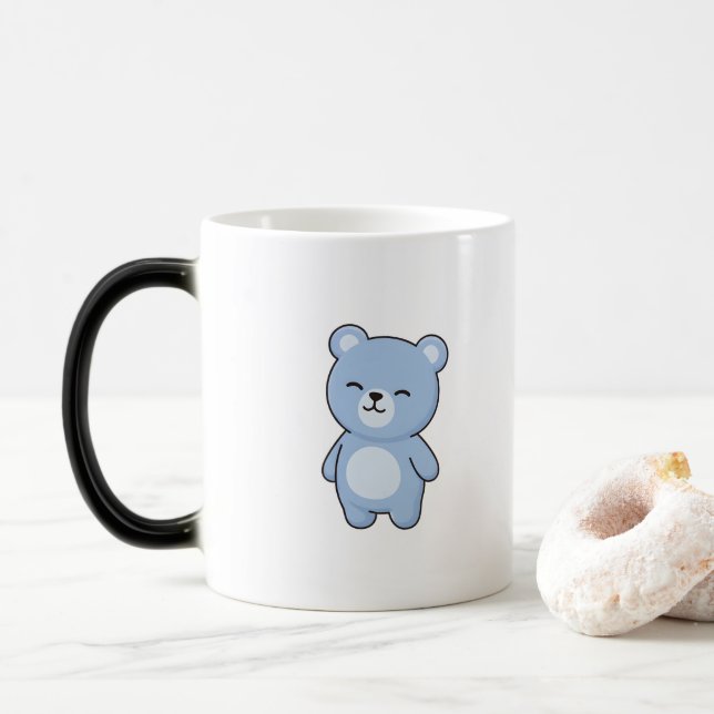 Mug Magic Happy Bear Minimal Kawaii Style (Avec donut)