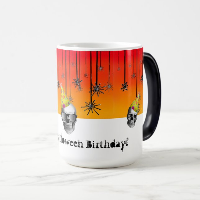 Mug Magic Happy Halloween Crânes d'anniversaire avec des cas (Devant droit)