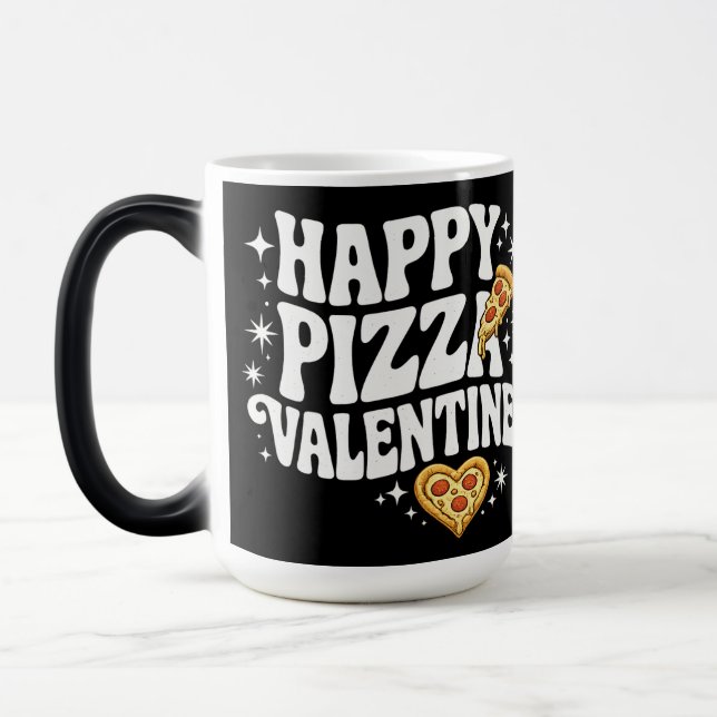 Mug Magic Happy Pizza Valentine Funny Pizza Love Design (Gauche)