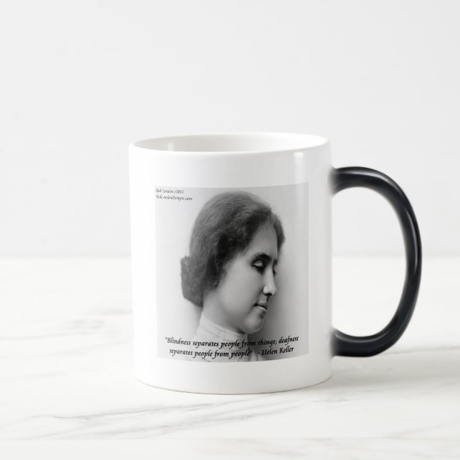 Mug Magic Helen Keller & Célèbre Citation Sourds/Aveugles (Droite)