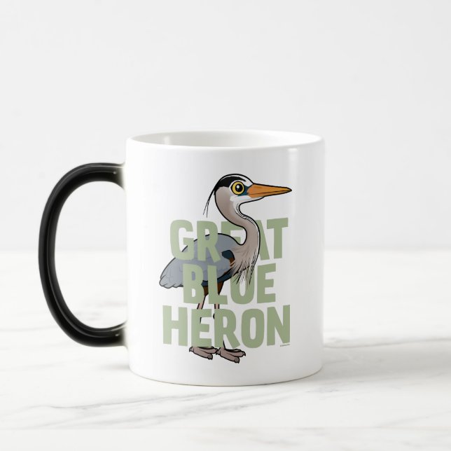 Mug Magic Héron de grand bleu enorme (Gauche)